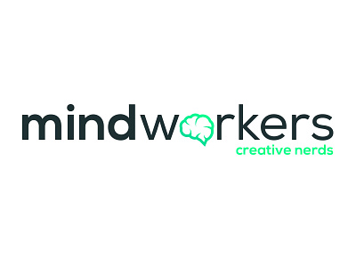 Mindworkers brain creative green logo idea logo logo design mind nerds