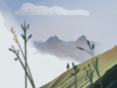 higher ground clouds digital art illustration mountains procreate
