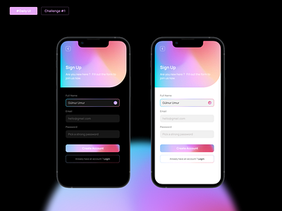 Sign Up Page - #DailyUI dailyui dark mode design mobile app ui sign up page ui