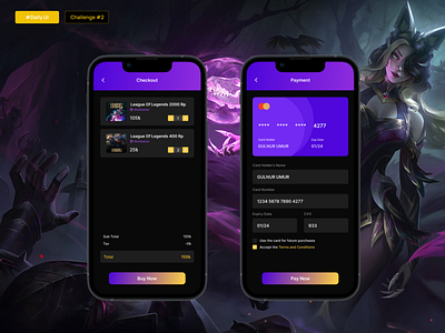 Credit Card Checkout - #DailyUI credit card checkout dailyui dark mode design mobile app ui