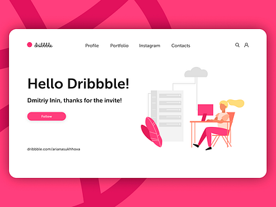 Hello Dribble design flat hello dribble hellodribbble illustration illustrator minimal ui ux web website