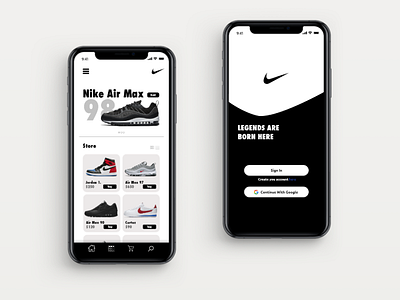 Nike App app design illustration illustrator logo ui ux vector