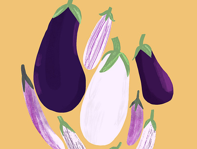 Variety is the spice of Life delicious eggplant food illustration local procreate recipe seasonal variety vegan vegetable vegetarian