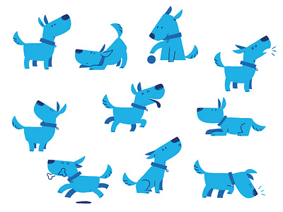 Doggo Character Design animate animation character design design dog doggo illustration key pose mascotte model pet photoshop pose poses style
