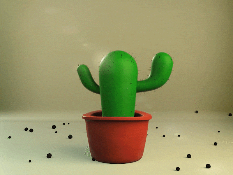 Squasy cactus 3d art animated gif animation blender3d cinema4d dailyrender motiongraphics squash and stretch