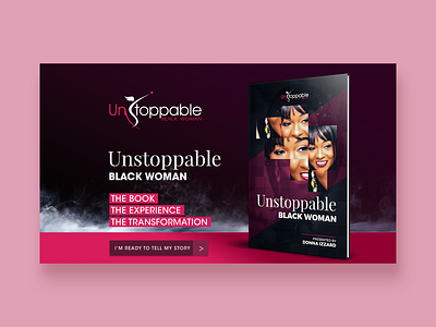 Unstoppable Black Woman Book Landing Page branding design typography ui web website website banner website concept website design