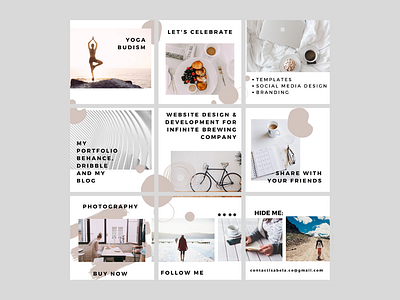 Mosaic for Instagram branding canva clean design fotografia instagram minimal mosaic simple socialmedia templates web