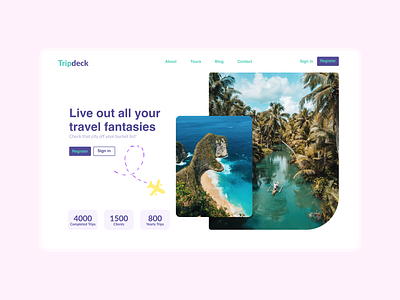 Tripdeck Hero Page design figma hero page landing page travel agency ui ux web design website