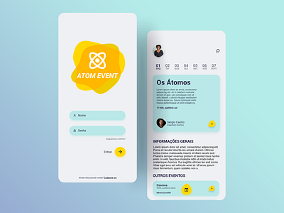 Atom Event Concept app design minimal ui ux