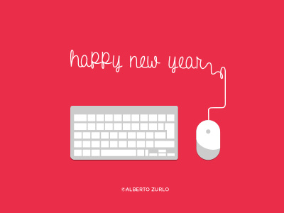 Happy new year flat design lettering vector