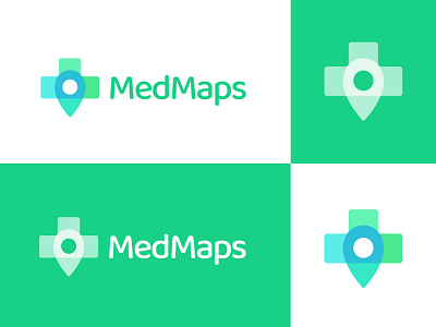 Medmap Logo app logo brand logo logo design map maps medical medical app medical care medical logo