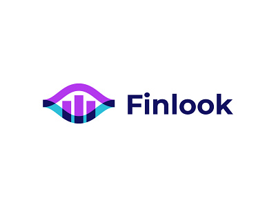 Finlook Logo abstract logo app logo brand branding finance bank app logo financial money bar gradient logo inspirations logo logo design modern personal app logo tech technology logo vibrant