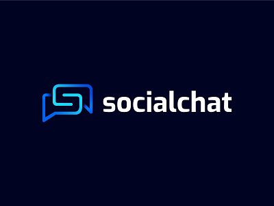 Socialchat Logo Concept app logo branding bubble chat chat gradient logo letter logo logo logo design modern social talk technology logo