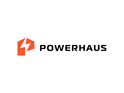 Powerhaus Logo abstract logo brand branding design electric energy home house industrial logo logo design maintenance modern negative space power renewable residential