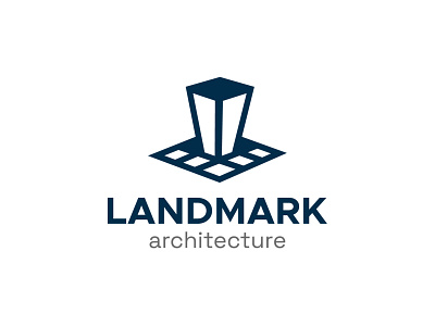 Landmark Architecture architect architecture blueprint brand branding building construction design logo logo design mark modern structure tower