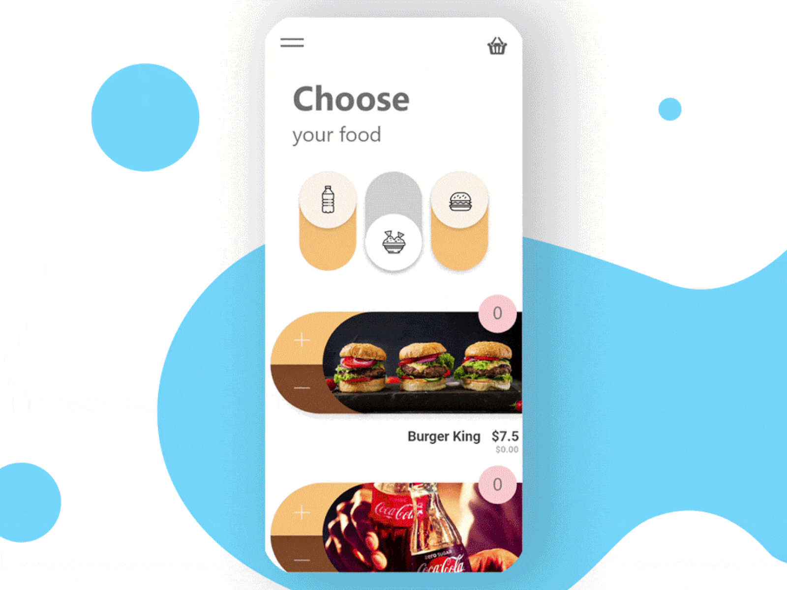 Food delivery mobile app animation app design flat minimal ui ux vector web