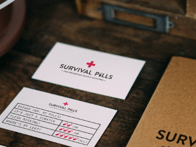 Survival Pills #2 id kit identity medical packaging package design parody stationery survival pills vampire werewolf zombie