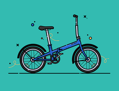 Folding bike flat illustration flat vector folding bike illustration tern bike vector