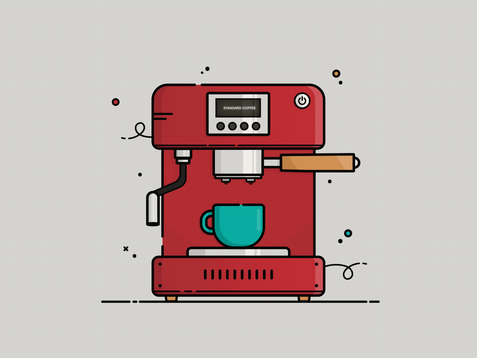 Espresso Machine art artoftheday espresso espresso machine flat illustration flat vector illustration vector