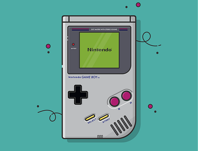 Game Boy art artoftheday flat illustration flat vector game boy illustration vector