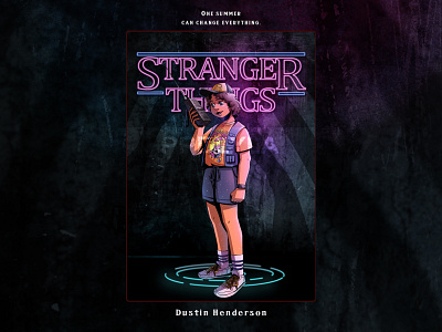 Stranger things Dustin illustration stranger things