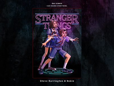 Stranger things Steve & Robin illustration stranger things