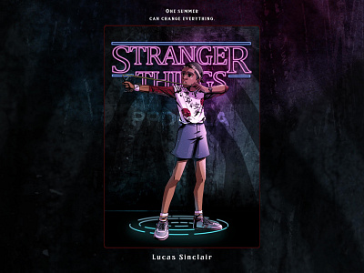 Stranger things Lucas illustration stranger things