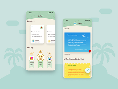 Letter Manager - Animal Crossing: New Horizons animalcrossing app appdesign brand brand design brand identity design letters ui ui ux ui design uidesign