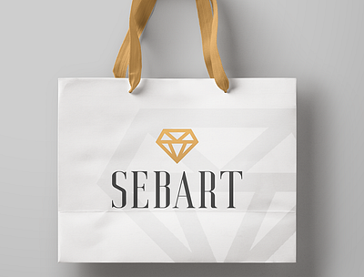 Sebart - Logo and mockup for jewelry company branding design flat icon illustrator logo minimal typography vector web