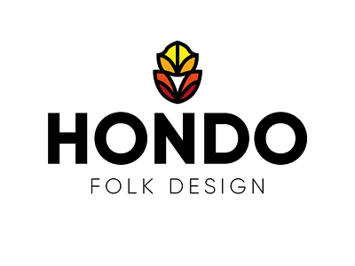HONDO - Folk Company Logo branding design flat icon illustrator lettering logo minimal vector web