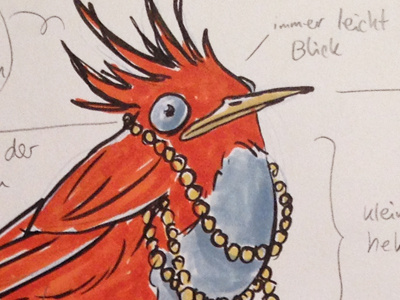 Character Study: Bird analog bird character copic fågel marker sketch vogel