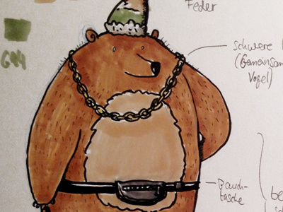 Character Study: Bear analog bear björn bär character copic marker sketch