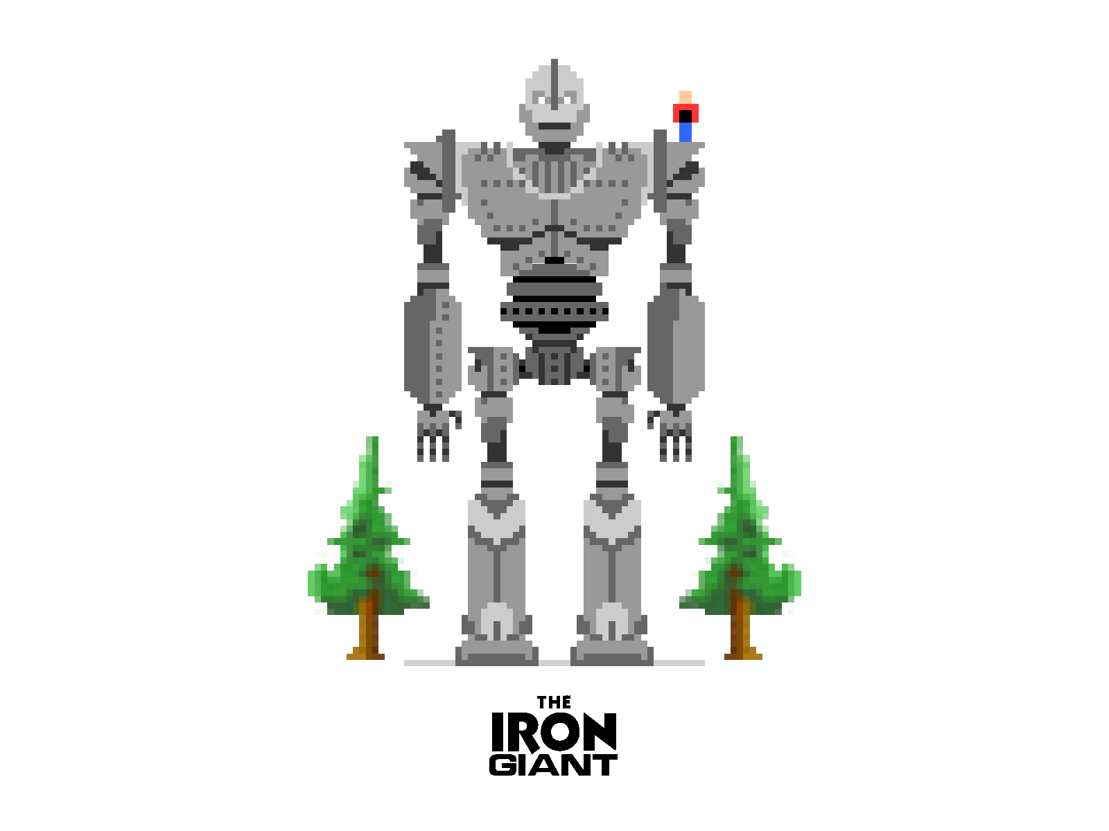Iron Giant animated Poster 8bit animated gif graphic design illustration iron giant pixel pixelart retro robots