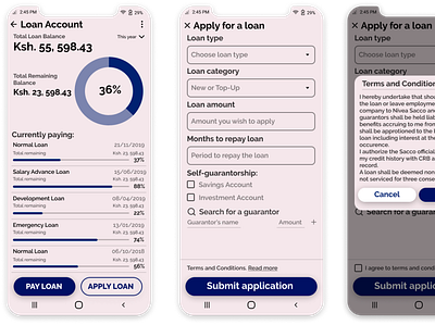 NIVEA SACCO Loan Account Design Concept design mobile money payment app ui ui design ux ux design vector