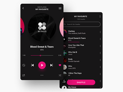 Daily UI 009 - Music Player app dark mode design figma music player ui