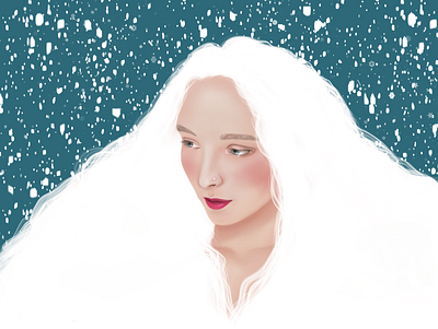 Winter girl art illustration procreate