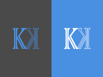 KK Personal monogram blue branding flat graphic icon identity logo mark monogram personal simple typography
