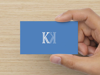 KK business card back blue branding business card flat icon identity logo mark monogram personal simple typography