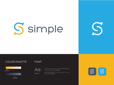 Simple app logo black blue c logo chat flat logo modern logo simple simple logo simplicity software logo tech logo yellow