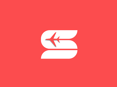 S-Aircraft Logo Concept aeroplane logo aircraft logo app logo aviation brand identity design flat logo iconic logo modern logo red s letter s letter logo startup startup branding tech logo