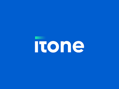 ITONE Logo blue brand identity design branding company green information techonology it itlogo itone logo one software company logo startup tech techonology