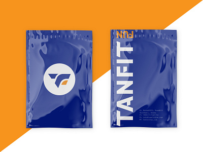 Tanfitfun Curier Pouch bag design blue brand design brand identity branding design branding elements fitness fitness app flat logo logo logodesign modern logo orange tanfitfun tech logo tf logo