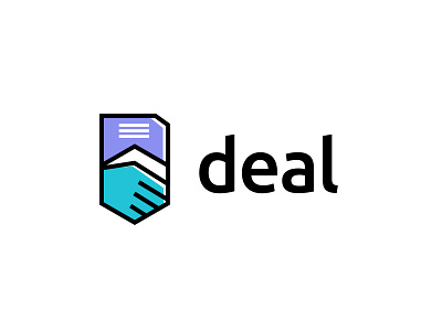 Deal Logo app logo app logo design deal deal logo document document logo financial app logo handshake logo icon light purple paper logo saas app logo teal