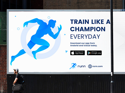 Runn App Sign app banner app billboard app design app logo app poster banner design billboard brand identity design branding roadside billboard roadside sign design run