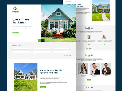 Leafhouse Landing Page Concept green home loan landing page landing page design mortgage landing page real estate agency real estate landing page topuidesigner ui uidesign uidesigner uidesigninspiration userinterfacedesigner ux webdesign website design