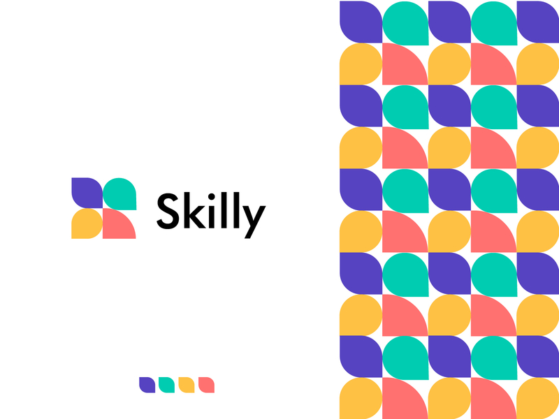 Skilly Logo 4 color logo abstract logo blue colorful logo coral easy online learning educational logo educational platform logo emblem logo green logodesign modern logo online class logo online course logo online education online training yellow