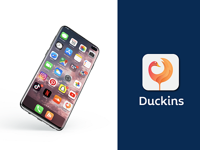 Duckins App logo animal logo app logo branding branding agency duck logo icon illustration logo logodesign logotype modern logo modernlogo tech logo