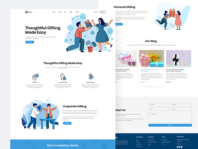 Giftly Landing Page Concept branding agency gifting website giftly illustration landing page design landingpage minimal website design one pager ui designer uidesign uxdesign web design website design website design agency website designer website development