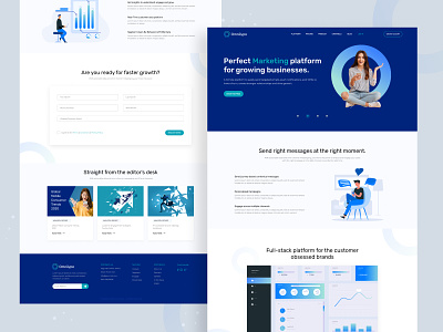 Omnilypo Landing Page design- Web design blue white website clean website design fintech website hedge fund website landing page design marketing platform website modern website design ui design ui designer web design agency website design