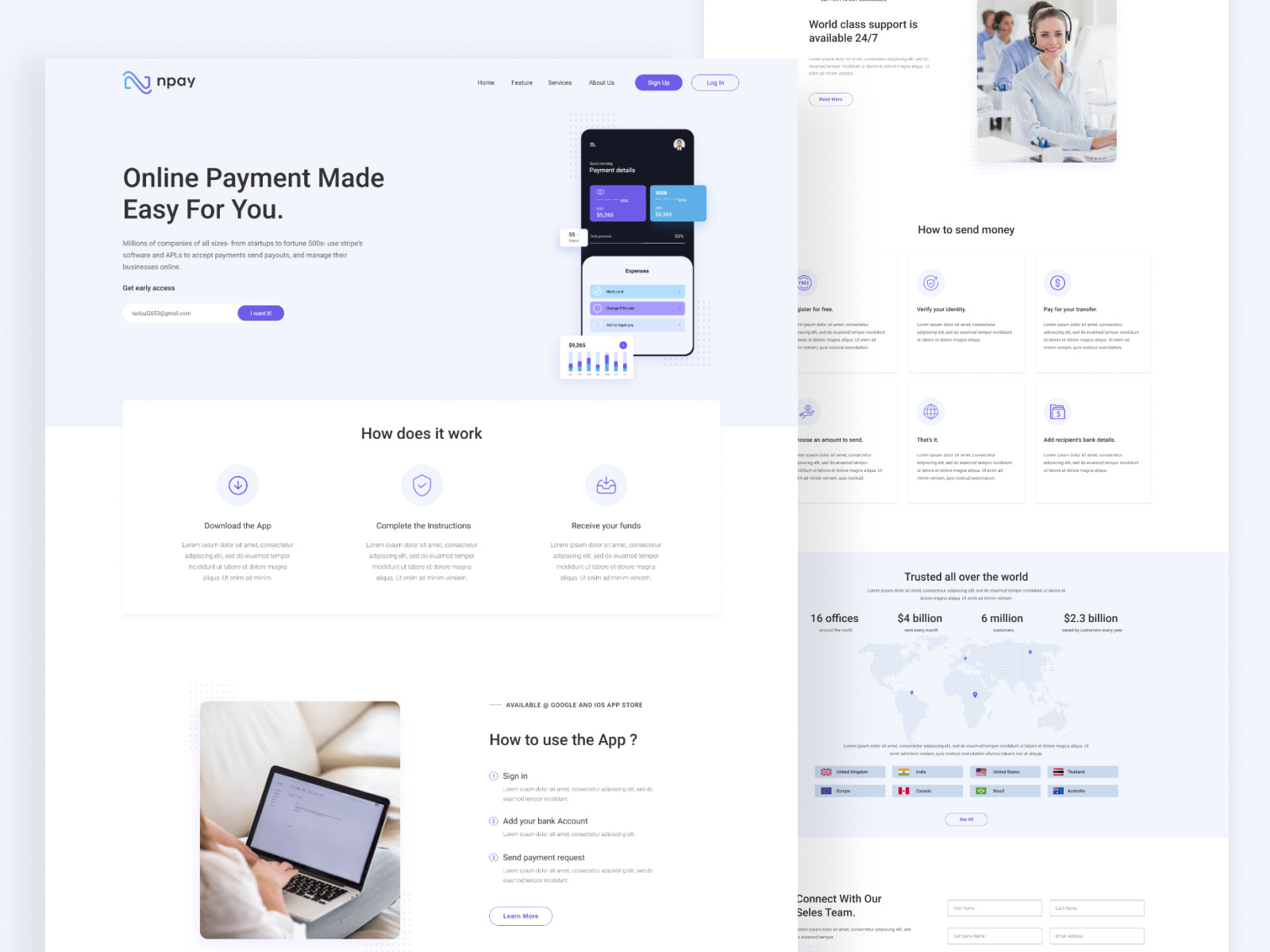 Npay Website landing page Design by Jahid Hasan on Dribbble